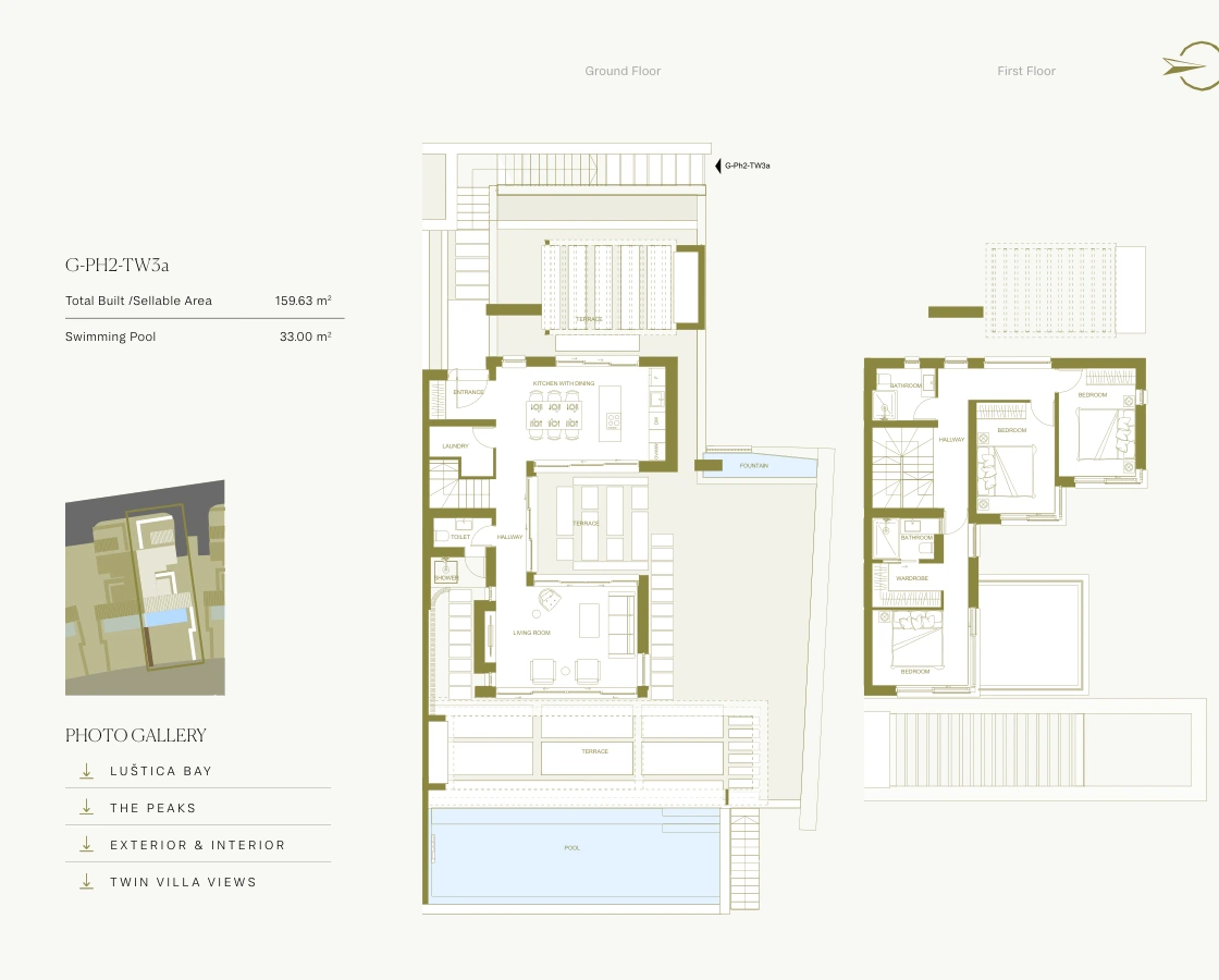 TW3A ground and first floor plans